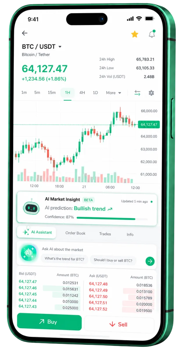Flux Bondbit mobile trading app running on a smartphone